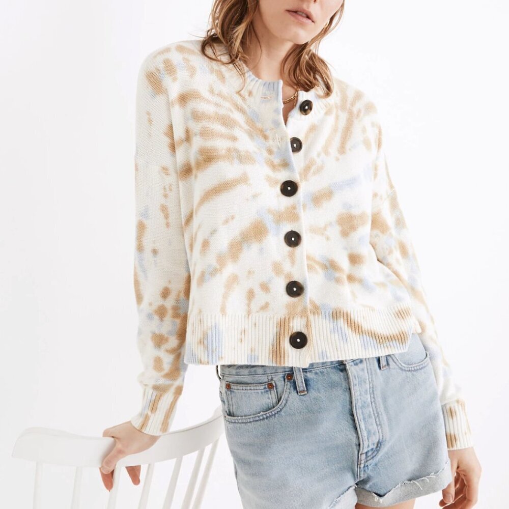 NWT! MADEWELL Tie-Dye Broadway Cardigan Sweater Size XXS